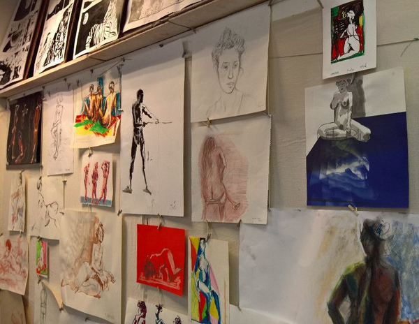 Exposition de dessins, peintures à l' atelier Saint Fargeau à l'occasion des portes ouvertes 2016